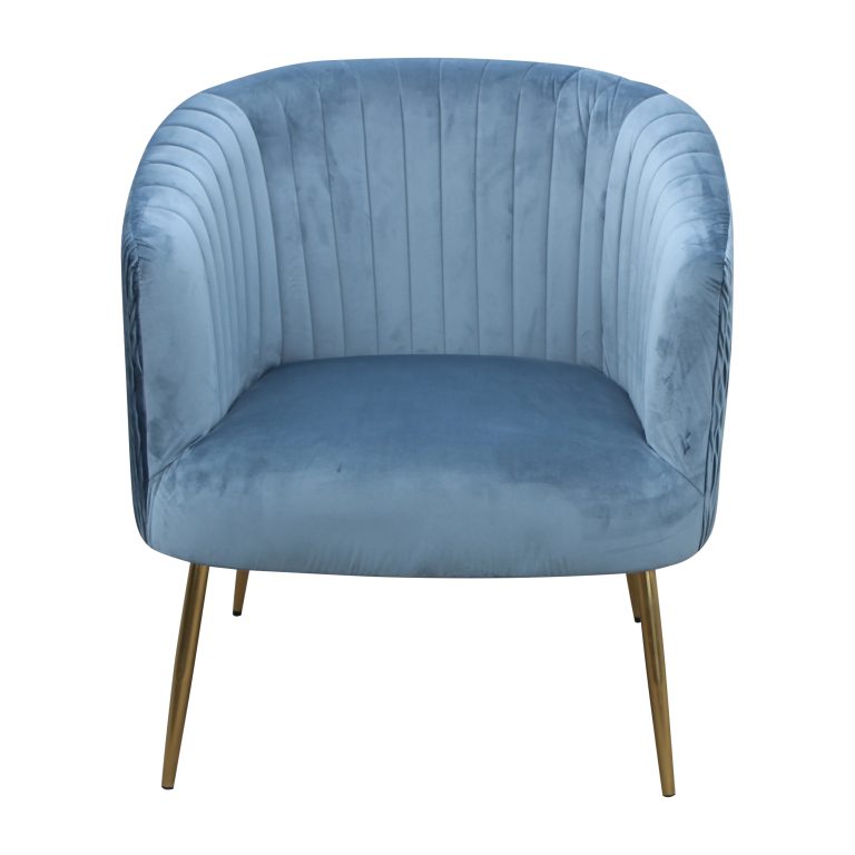 Perla Chair Velvet Fluted Back Gold Legs